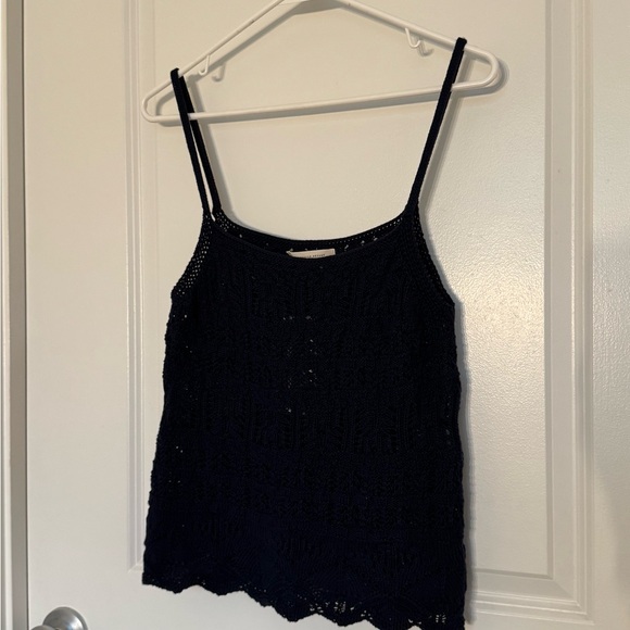 Sézane Jordie Crochet Top in Navy Blue - Picture 3 of 6